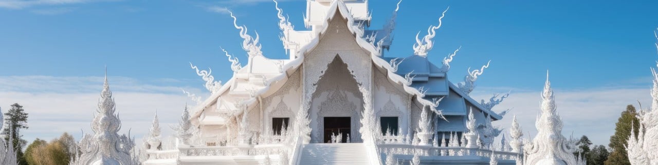 entrada templo blanco wat rong khun de tailandia