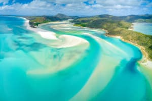 vista aerea de whitehaven beach en australia