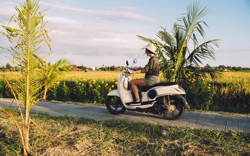 moto alquilada durante tu viaje a bali