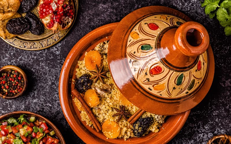 tajin tradicional con pollo de marrakech 